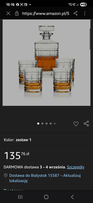 Nowa Karafka + 4 szklanki whiskey