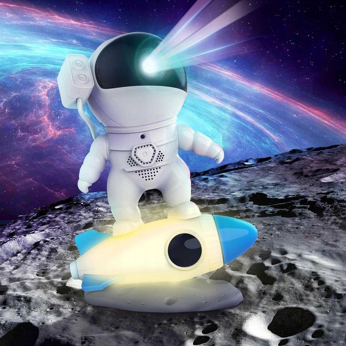 Projektor rzutnik gwiazd astronauta rocket bluetooth głosnik pilot smart