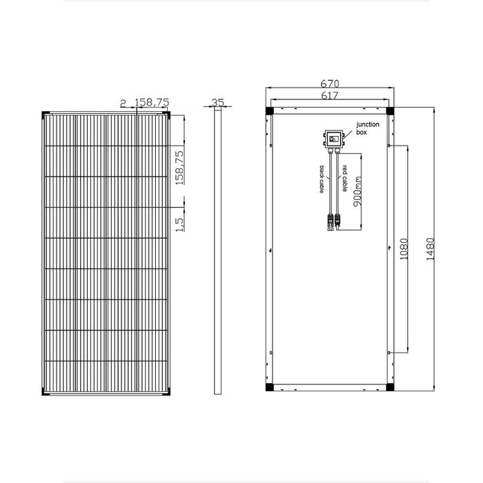 Painel solar 200w, 12v. Novo, por estrear