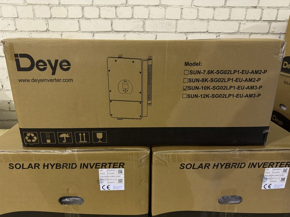 Інвертор гібридний Deye SUN-10K-SG02LP1-EU-AM3-P, однофазний 10кВт
