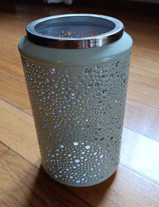 Lanterna Metal Teal e Prata