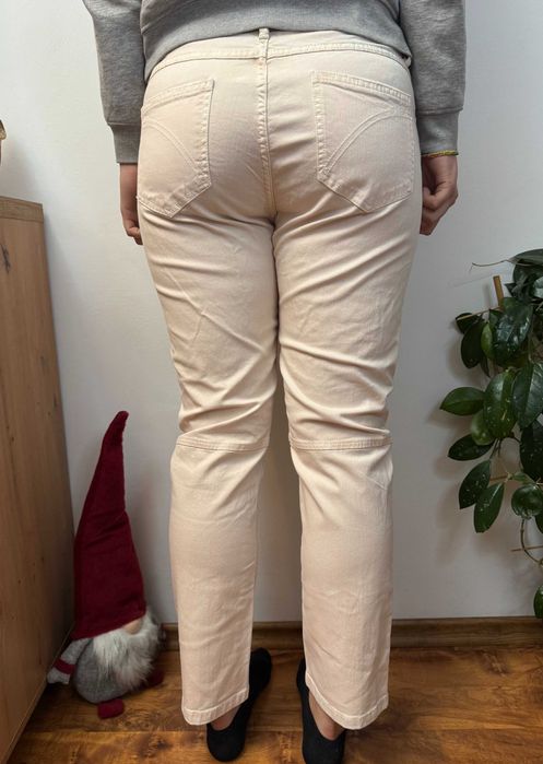 Spodnie jeansowe ze sznurkiem straight jeansy jasne Opus 40 L28 L