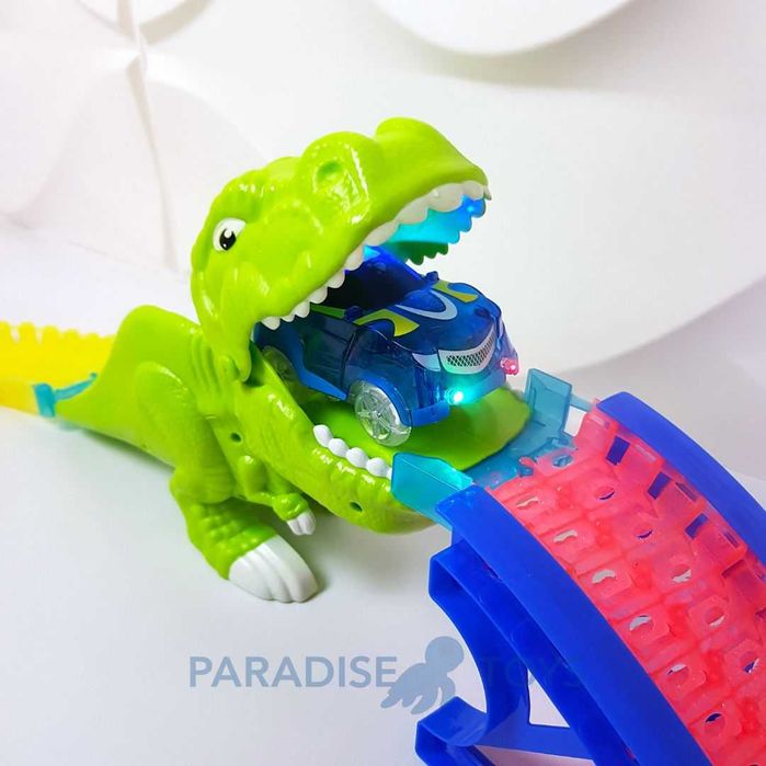 Трек з динозавром паром пультом та світлом гучним риком Хіт для дітей