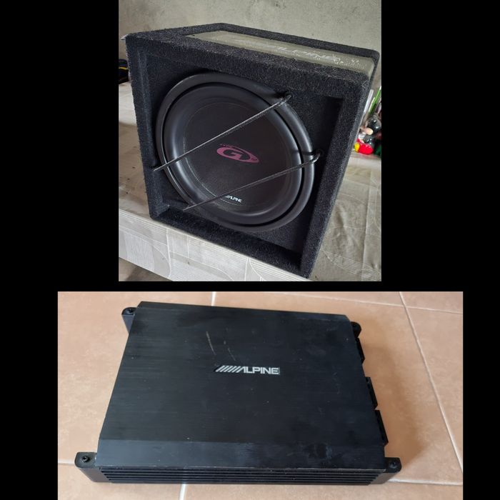 Subwoofer e Amplificador ALPINE - som carro