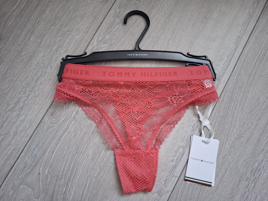 Nowe koronkowe stringi Tommy Hilfiger okazja róż