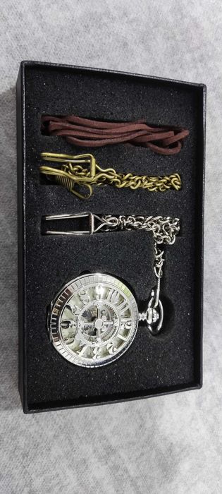 Relógio de Bolso Esqueleto Steampunk Vintage