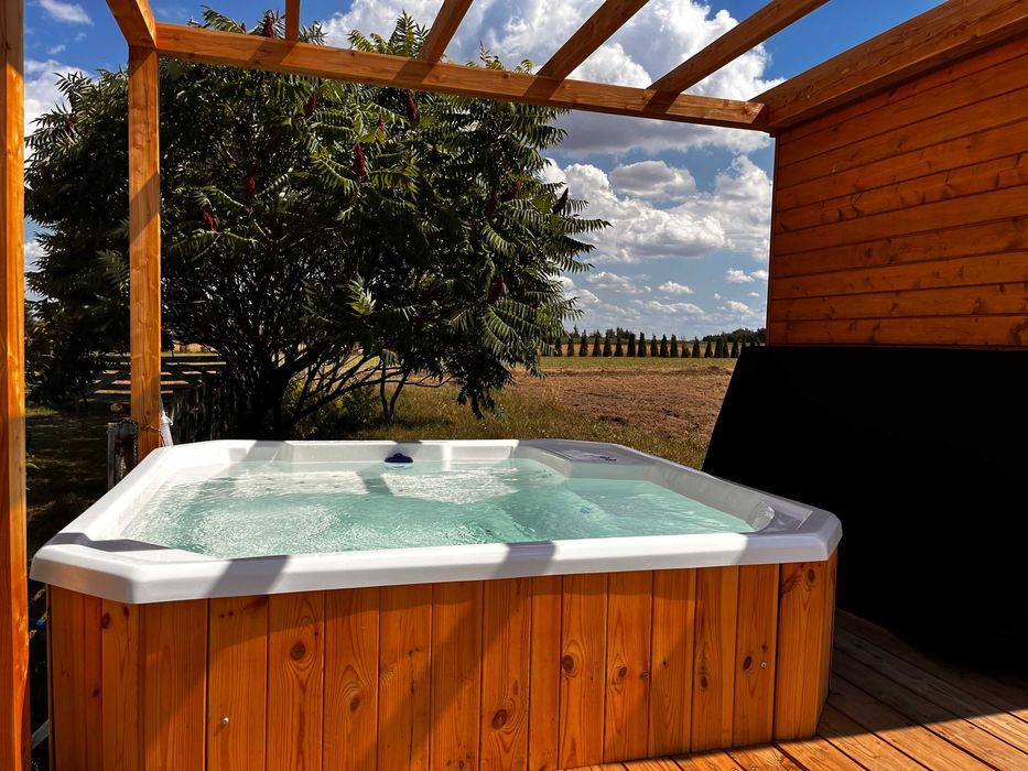 Balia basen jacuzzi gorąca beczka basen hydromasaż pokrywa schodki