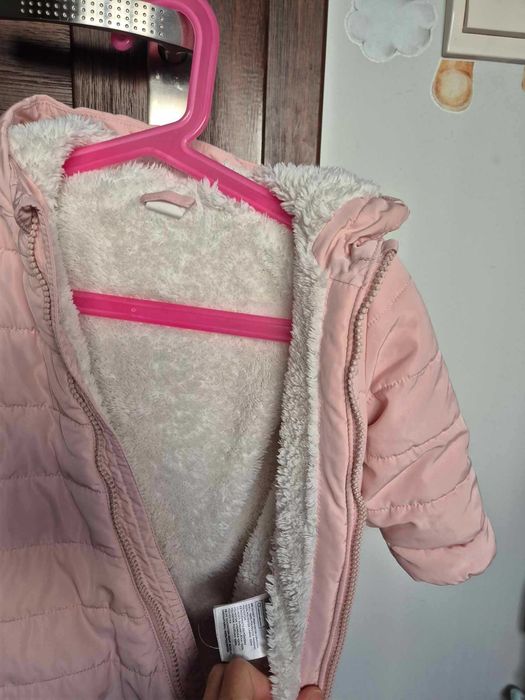 Kombinezon zimowy blady róż H&M r.62