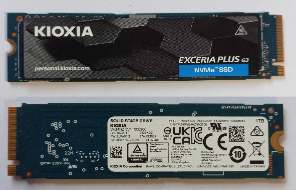 Dysk SSD Kioxia Exceria Plus G3 1 TB gen.4 szybki GWARANCJA ok.4 lata