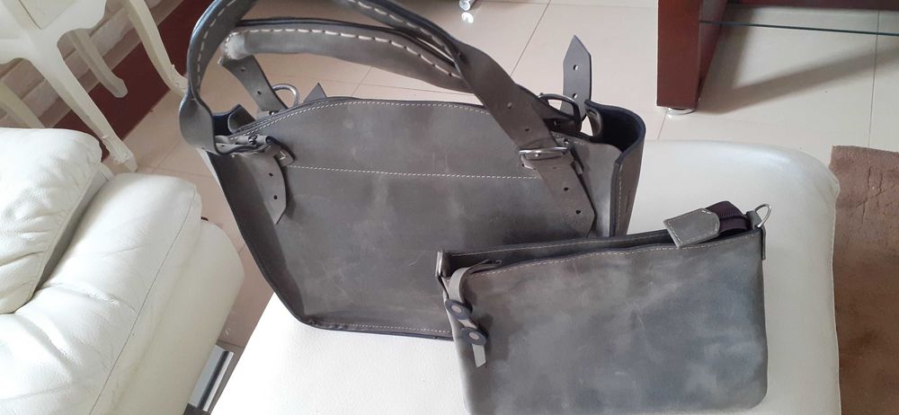 Torebka szara skórzana