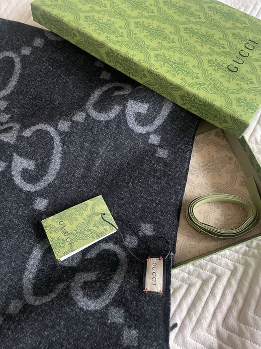 Gucci - szalik 100% kaszmir, unisex - oryginalny