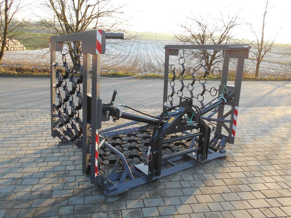 Włóka polowo-łąkowa brona/agregat 2-siłowniki - ślizgi METAL-TECHNIK