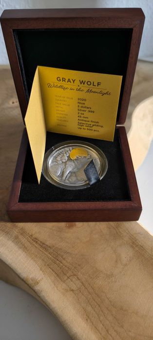 Srebrna moneta Gray Wolf