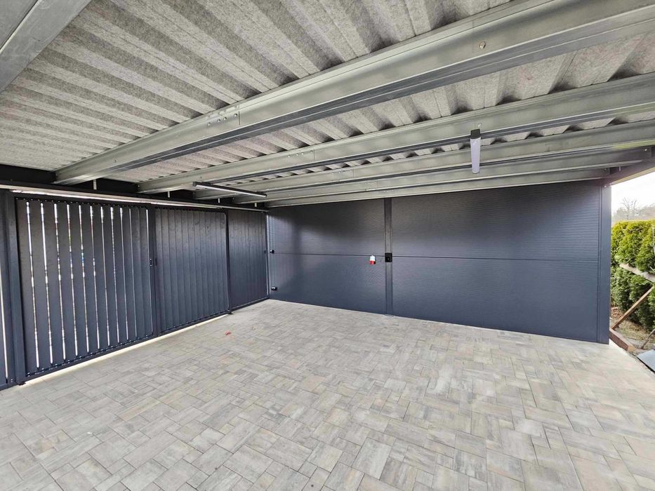 WIATA Garażowa Samochodowa na 2-Auta ze 2 ściankami  CARPORT