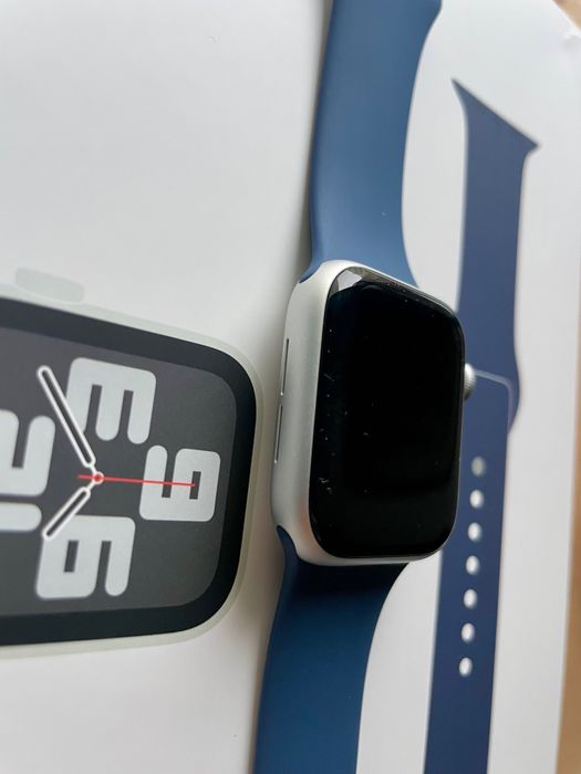 Apple Watch SE 2 40/Silver Aluminum Al Denim Sport Band M/L GPS NOWY