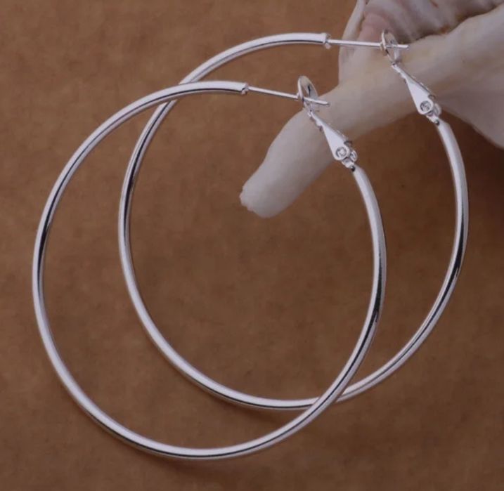 Nowe kolczyki koła srebro 925 duże kółka srebrne 5cm