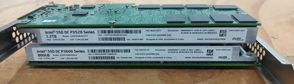 SSDs Intel PCLe NVMe-DCP3520 e DCP3600