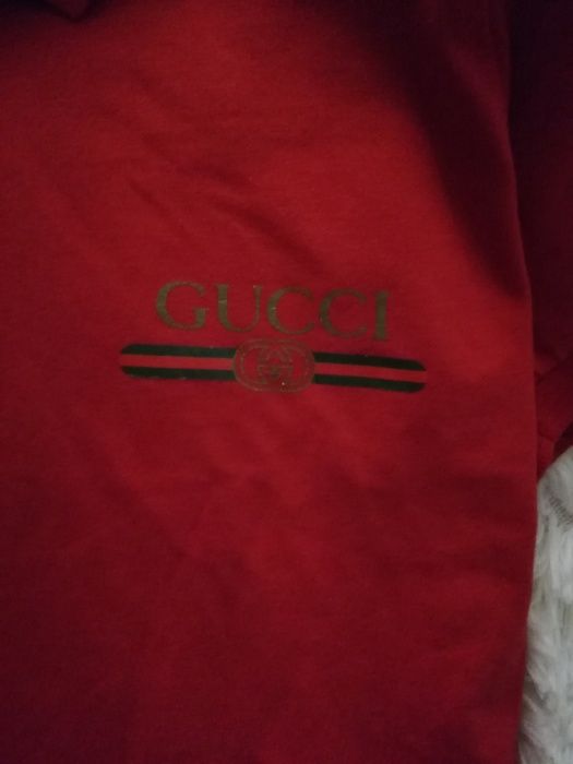 tshirt polo GUCCI M 38 czerwona śliczna