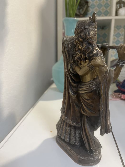 Estatua indiana Krishna e Radha em bronze