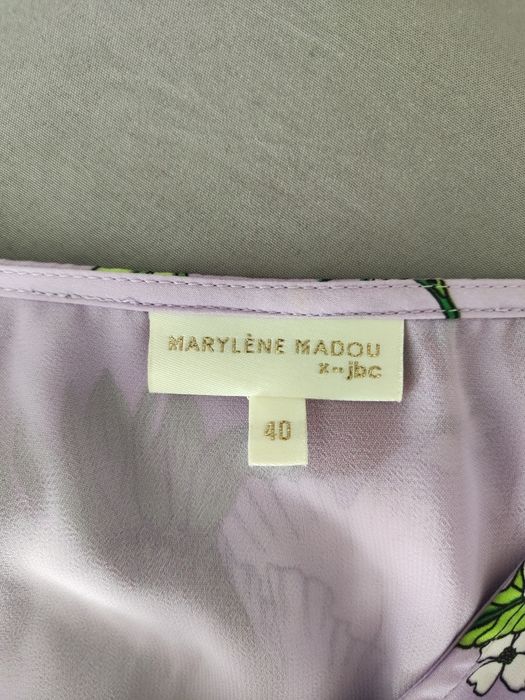 Marylène Madou sukienka 40 fioletowa kwiaty
