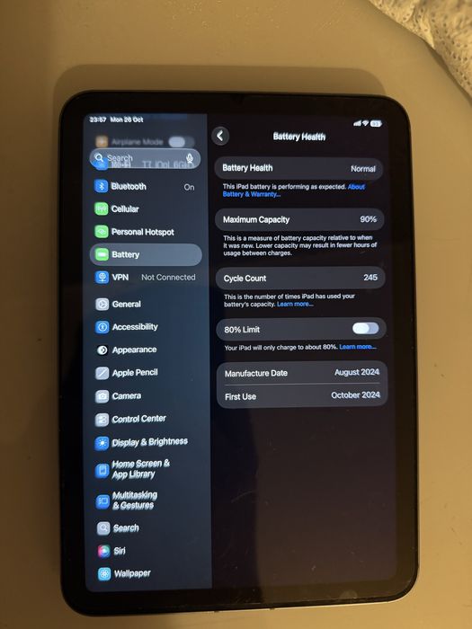 Ipad mini 7 wifi + cellular 128gb + smart folio