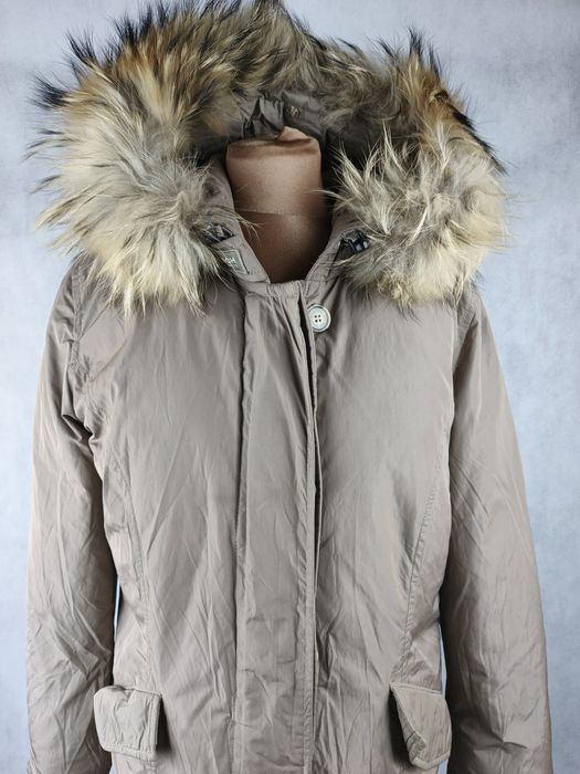 Woolrich elegancka kurtka damska L 40 jenot naturalny puch