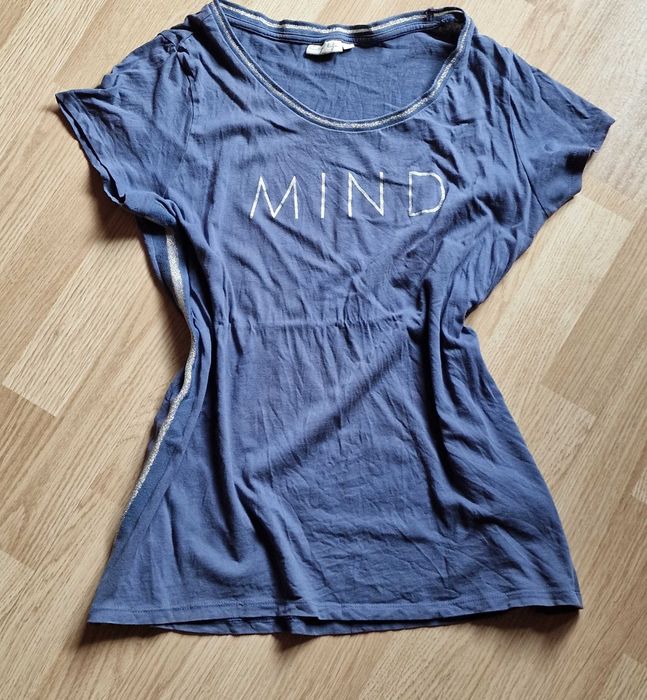 Letnia koszulka unisex szaro-niebieska Mind, t-shirt L size