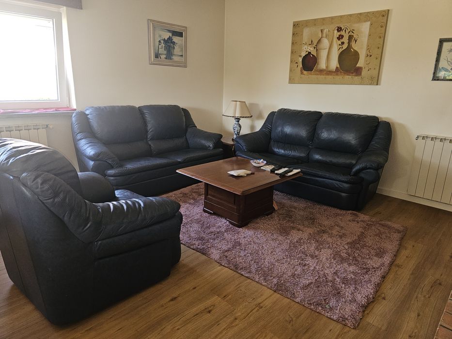 Conjunto de sofás de pele (Paços de Ferreira)