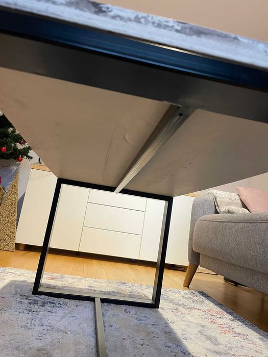 Stolik z blatem betonowym Inral 100cm x 50 cm x 49cm