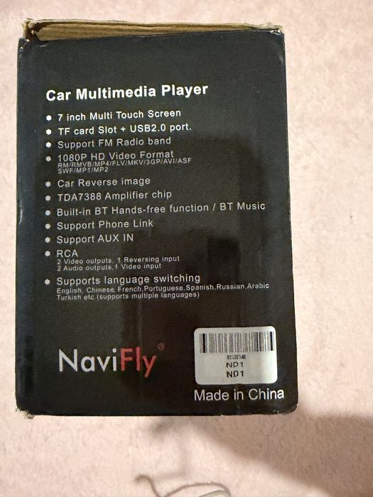 Radio 2DIN  Navifly 7” - c/ camara de marcha atras e comando