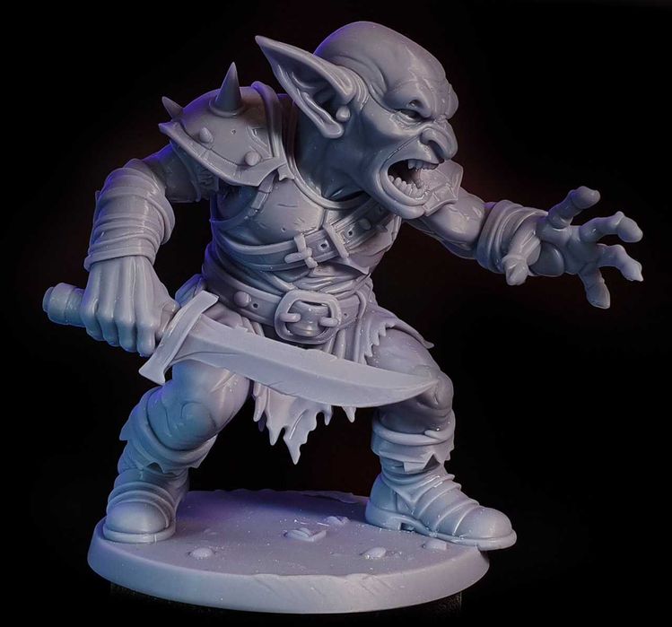 Goblin Wojownik -duża kolekcjonerska figurka 11cm. Druk 3D resin 16K