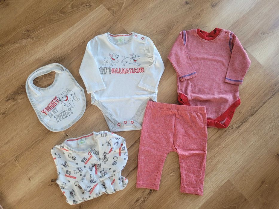 101 Dalmatyńczyków zestaw 68 3-6 body 2 sztuki legginsy śliniak
