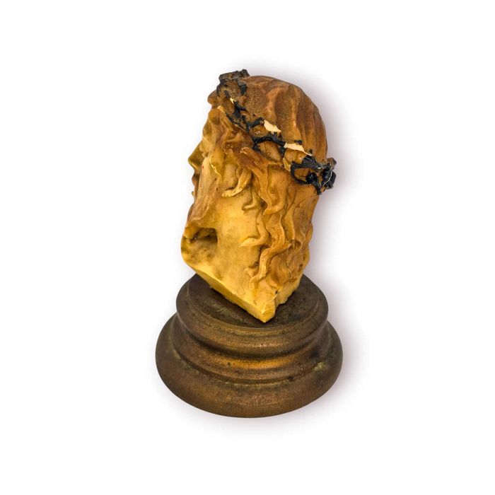 Busto Religioso Cristo com Coroa Espinhos Base – 8,5 cm