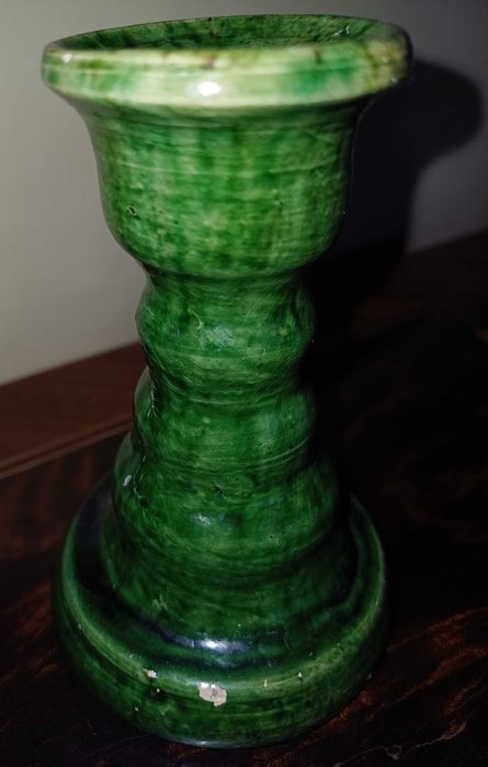 Świecznik ceramiczny - zielony