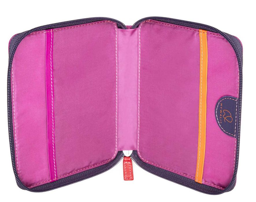 Carteira média com fecho zip em pele MYWALIT na cor Sangria