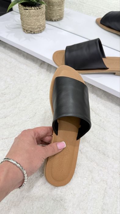Шкіряні шльопанці сланці Steve Madden