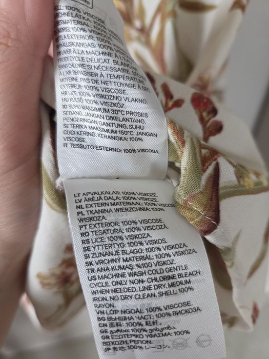 Sukienka z długim rękawem w kwiaty H&M 2XL