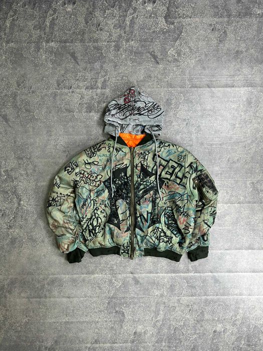 Mowalola Graffiti bomber jacket бомбер двостороння куртка курточка