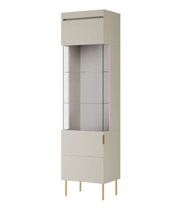 Witryna do salonu Sentia 1D - kaszmir / złoty