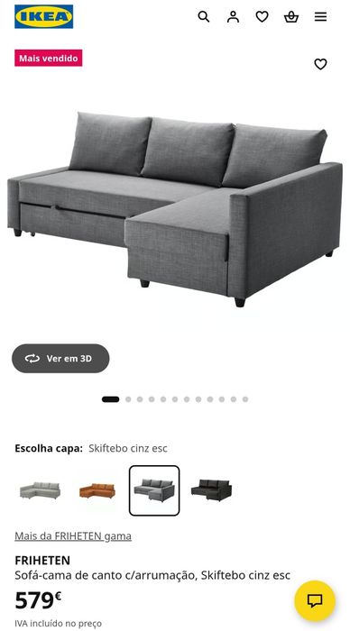 Sofá cama com arrumação ikea