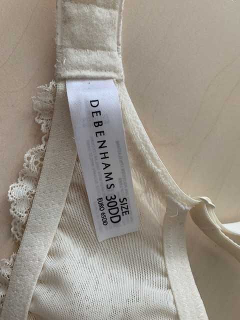 Kremowy biustonosz Debenhams rozmiar 65 DD