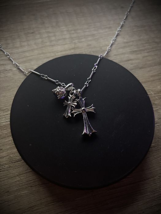 Naszyjnik w stylu chrome hearts fioletowy