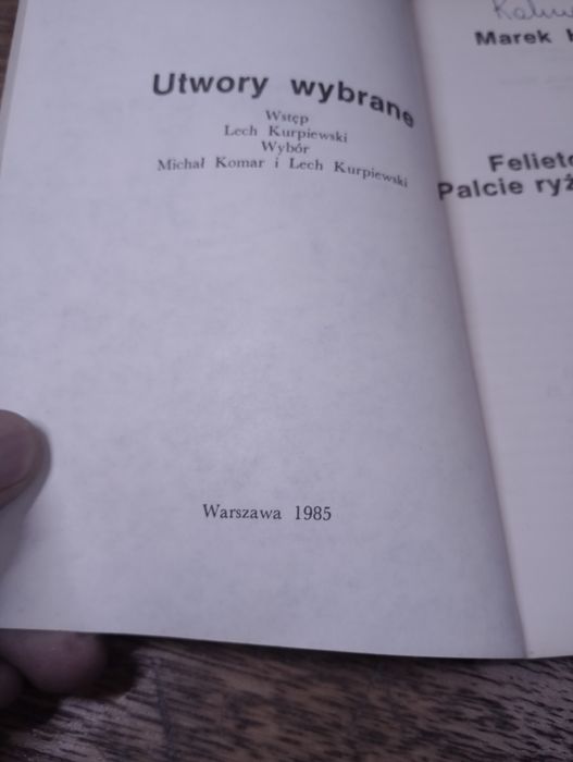 Felietony. Listy. Palcie ryż każdego dnia. Marek Hłasko