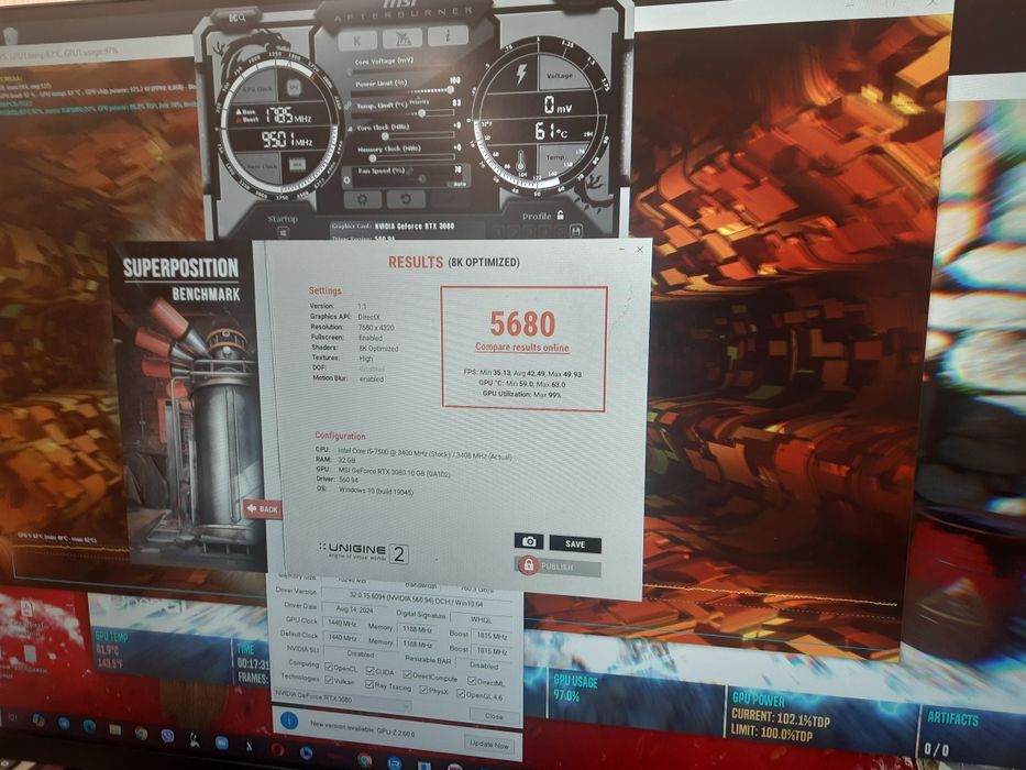 Видеокарта MSI GEFORCE SUPRIM X RTX 3080 10Gb LHR и другие карты ОБМЕН