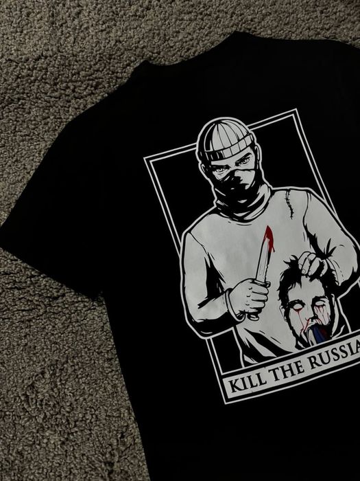 Футболка чорна Кілл Зе Раш / Футболка Kill The Russi / Футболка чорна
