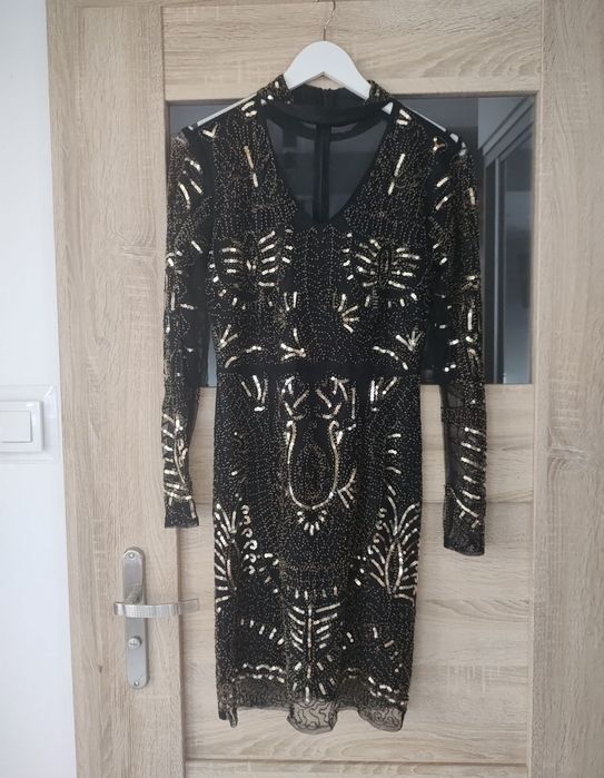 Sukienka damska w stylu Gatsby plus rękawiczki