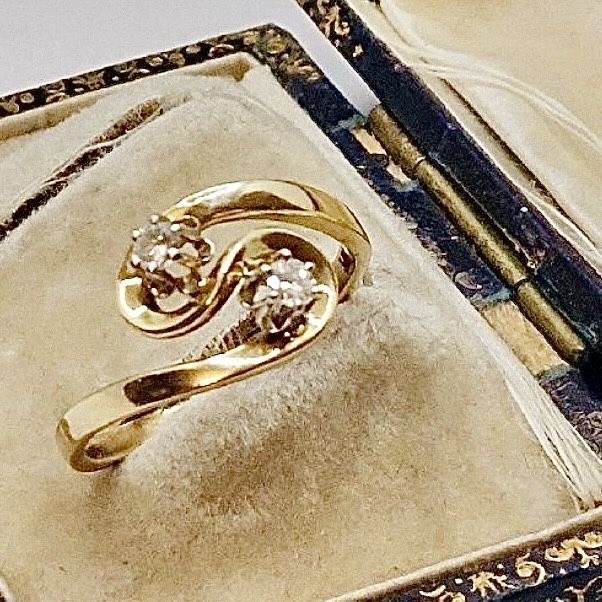 Pierścionek złoto 14k Toi et Moi brylanty 0,18ct R18 wycena