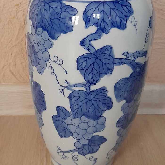 Duży wazon chiński winogrona ręcznie malowany