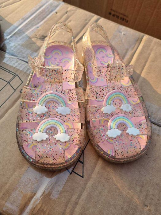 босоножки детские радуга блестки