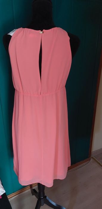 Nowa zwiewna sukieneczka koral, sukienka na wesele imprezę H&M r.M,L